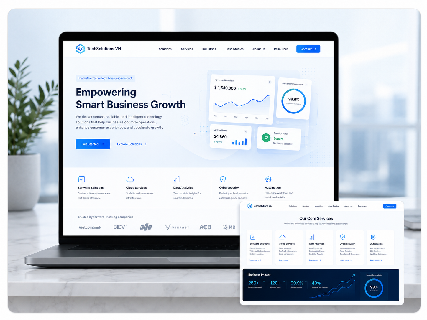 Dự án Website doanh nghiệp B2B TechSolutions VN